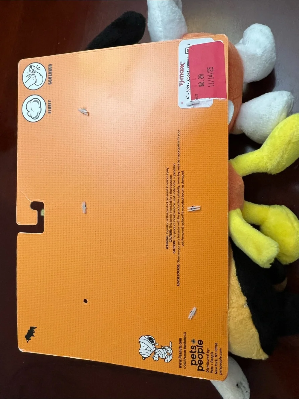 Peanuts Plush Trio in Orange, Yellow, White & Black